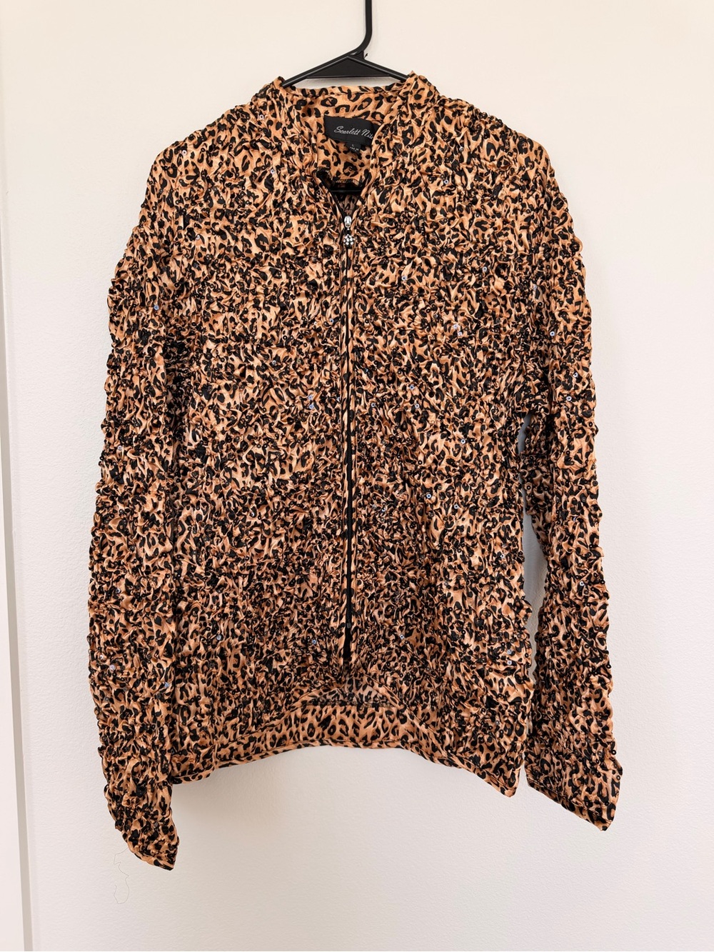 Scarlett Nite Leopard-Print Jacket - Tan & Black